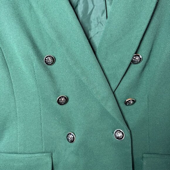 Jules & Leopold Womens Large Green Double Breasted Blazer Holiday Career Jacket - Picture 6 of 13